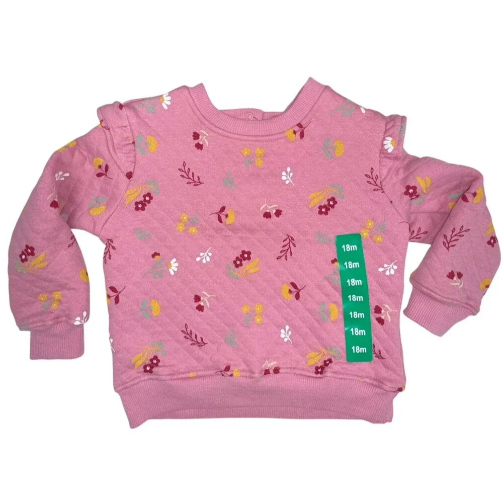 Koala Baby 3 Piece 18 Month Quilted Set Mauve Bunny Pink Pant Blouse Sweatshirt